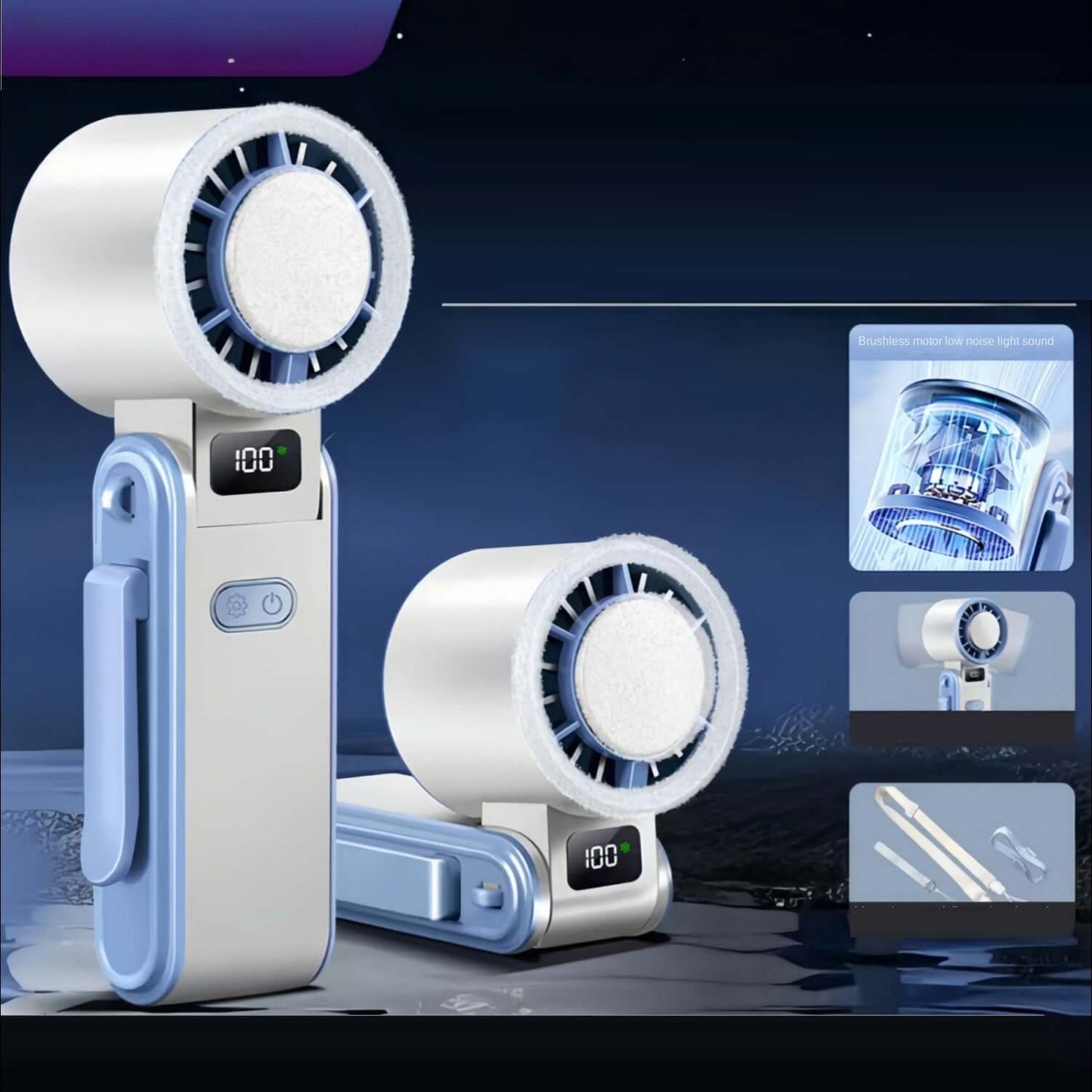 Clever Design Handheld High-speed Ice Application FAN with 100 Wind Speed Settings ❄️