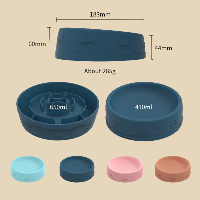 Portable Two-in-One Silicone Slow Feed Pet Bowl 🦮😻