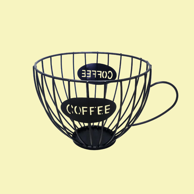 Chic Decorative Cofffee Espresso Capsule Pod & Tea Bag Holder - Striking Steel Kitchen Decor ☕️ 🆒️