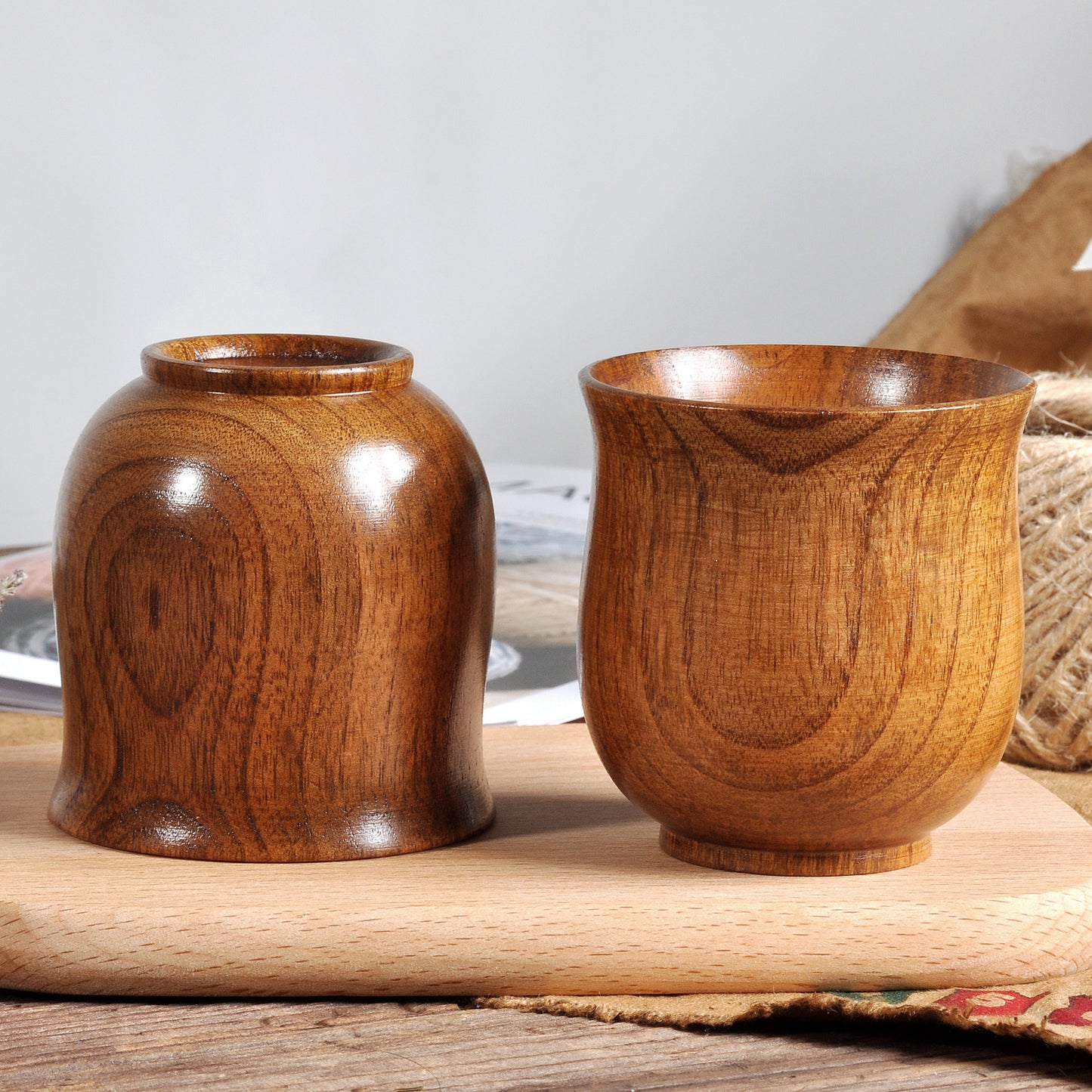 Natural Appeal Sour Jujube Wood Cup -  Ceremonial Tea Cup in Handmade Natural Wood Grain 🫖☕️