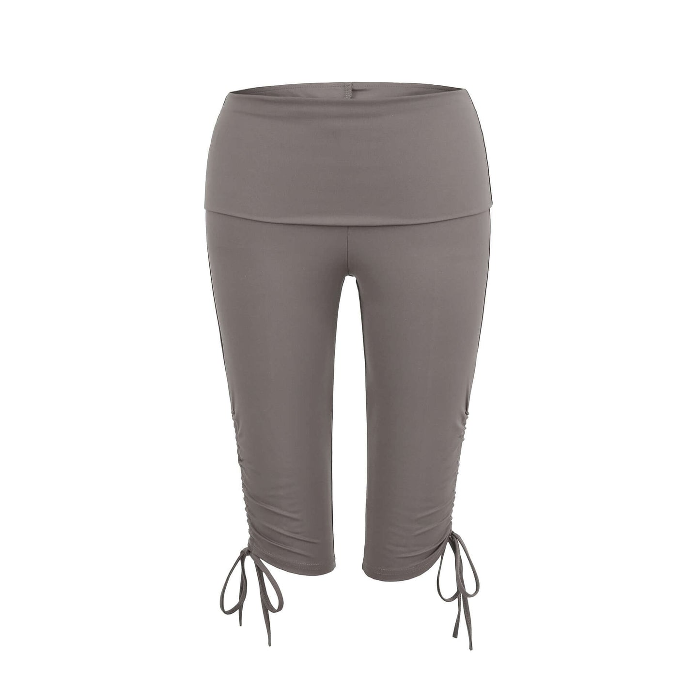 Trendy Elastic Slim-Fit Mid-Length Yoga Pants - Colorful Options with High-Waist and Side Drawstring