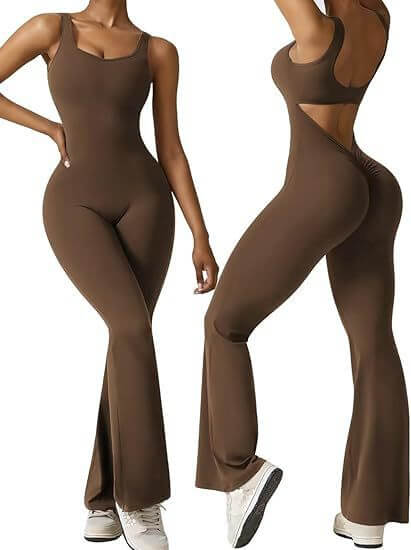 Women's Popular Sexy Yoga Flared Jumpsuit - Backless Vest Tight Fitting, Hip Lifting Sports Apparel 🧘‍♀️