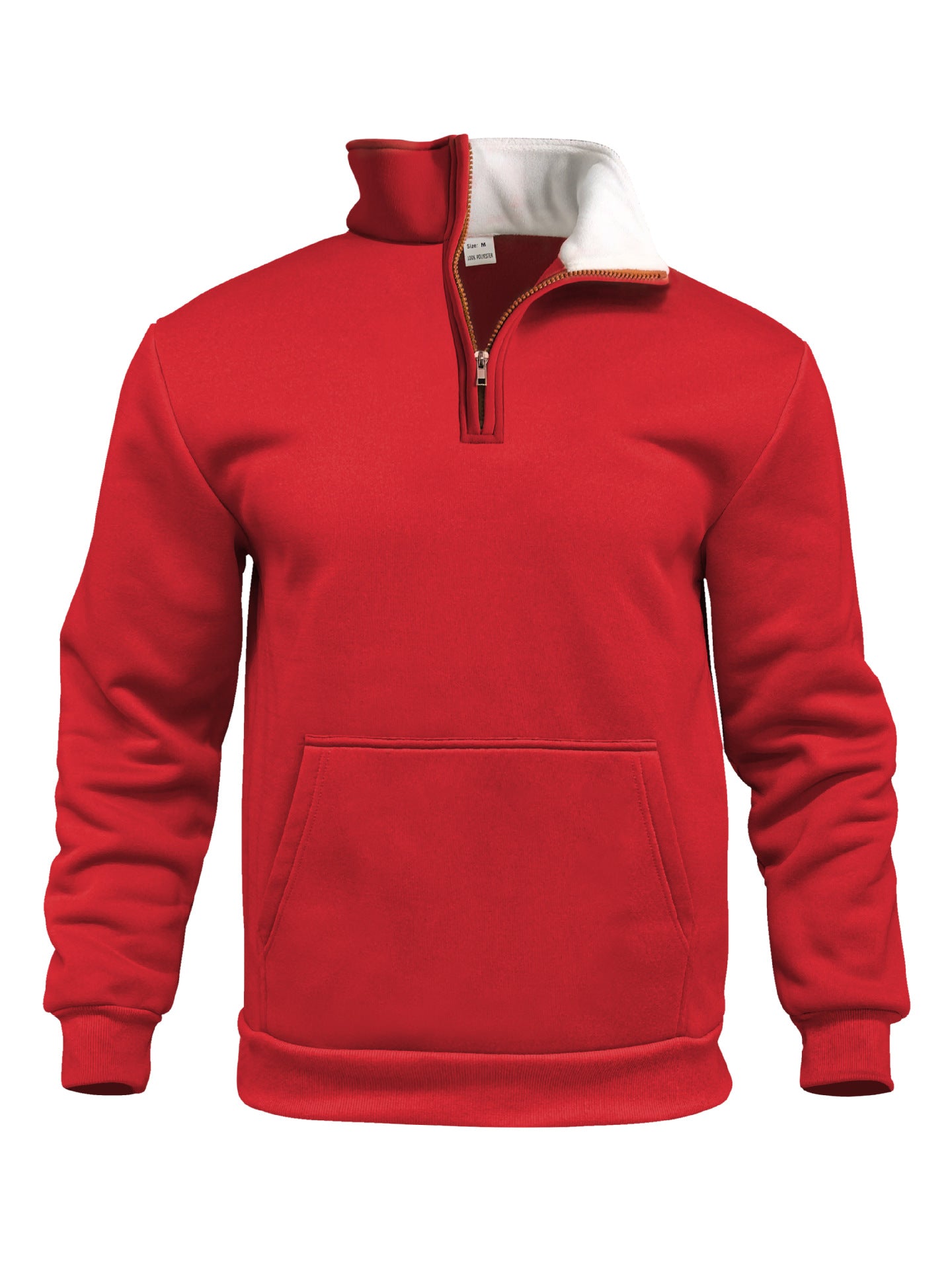 Men's Warm Autumn and Winter Waffle Knit Sweatshirt with Pouch Pocket and Stand-up Collar ♨️