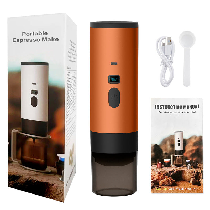 Portable Charging Wireless 3-in-1 Espresso Maker Kit - Stainless Steel 7800mAh, Car/Work/Home/Camping