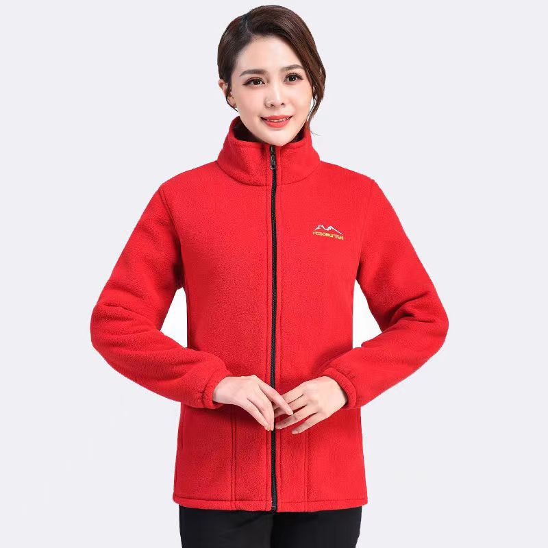 Women's Cozy Warm Fleece Jacket ♨️ Sporty Lined & Thickened Zip-Up with Stand-up Collar & Pockets
