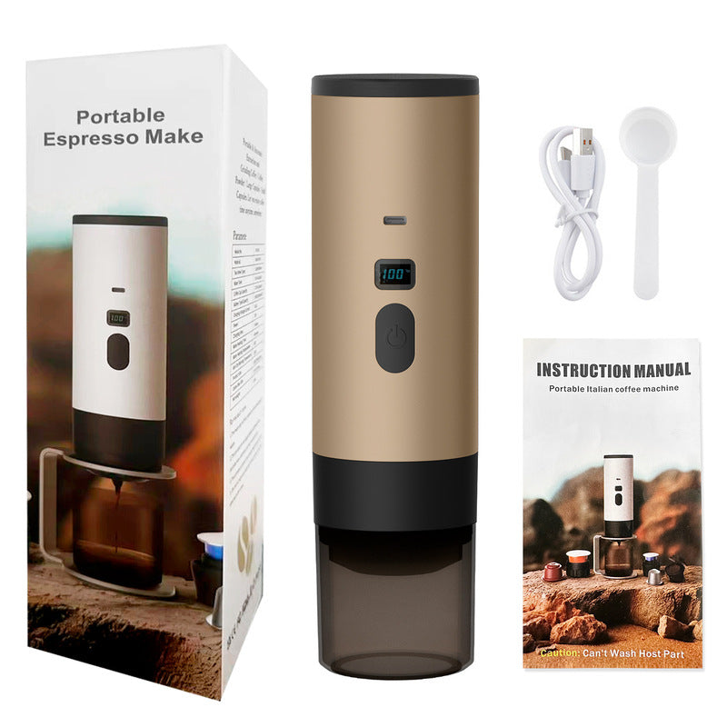 Portable Charging Wireless 3-in-1 Espresso Maker Kit - Stainless Steel 7800mAh, Car/Work/Home/Camping