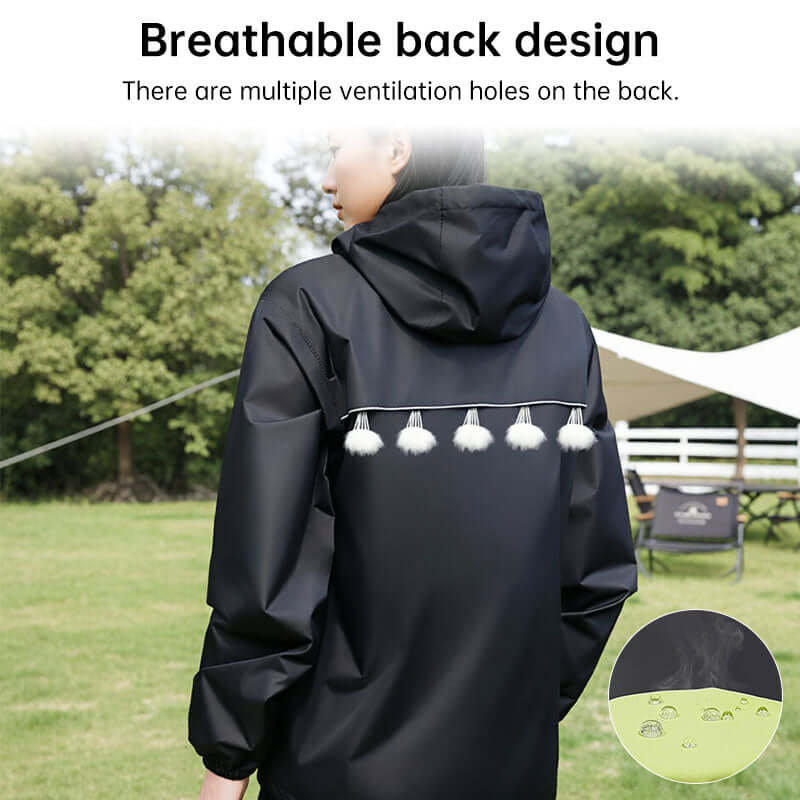 Smart Design Unisex Rain Suit - Excellent Stay-Dry Protection - Lightweight Waterproof Jacket & Pants SET