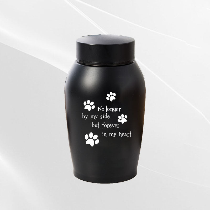 Durable Stainless Steel Pet Memorial Urn 🐾 Black Portable & Moisture-Proof Ash Keepsake Designed for Small Pets