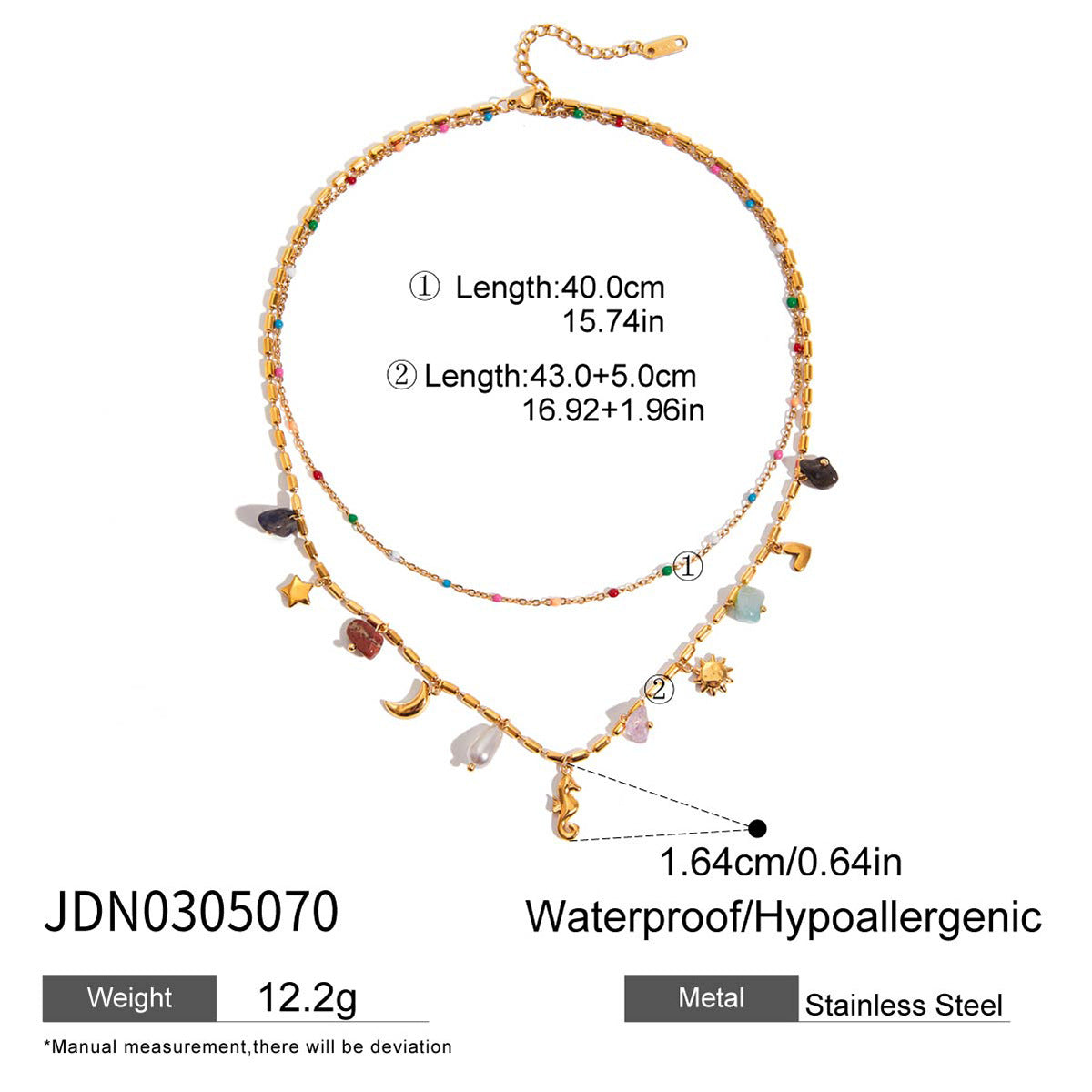 Elegant Titanium Steel Layered Pearl Necklace - Minimalist Choker, Anti-Tarnish Stainless Steel 👍