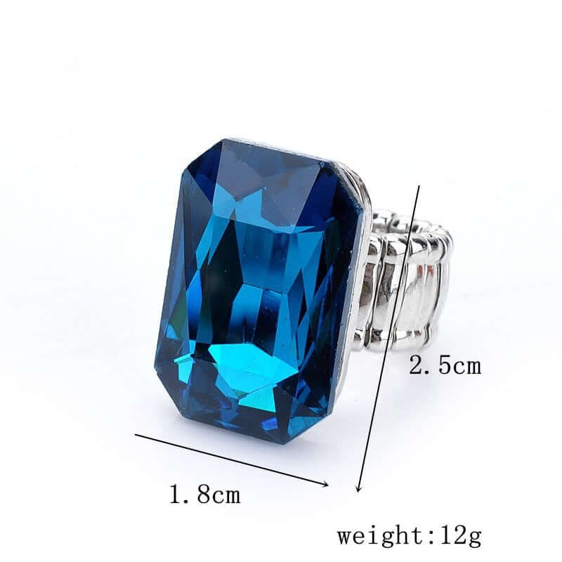 Personality Elegant Giftable Big Ring for Women Big Resin Stone Fashion Elastic Stretch Finger Ring