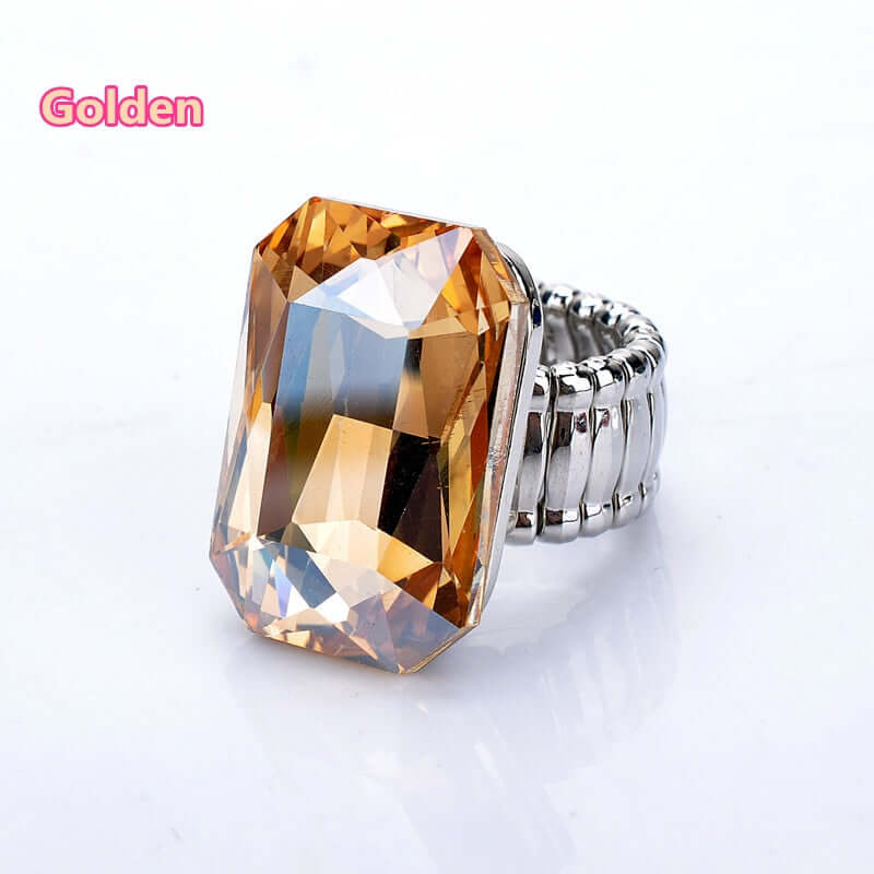 Personality Elegant Giftable Big Ring for Women Big Resin Stone Fashion Elastic Stretch Finger Ring