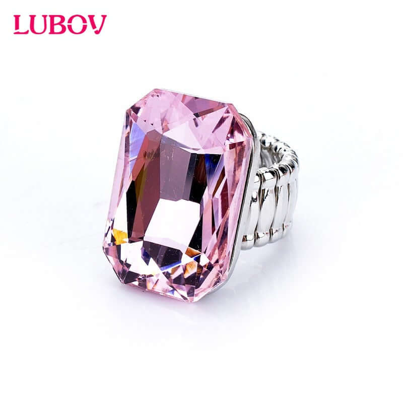 Personality Elegant Giftable Big Ring for Women Big Resin Stone Fashion Elastic Stretch Finger Ring