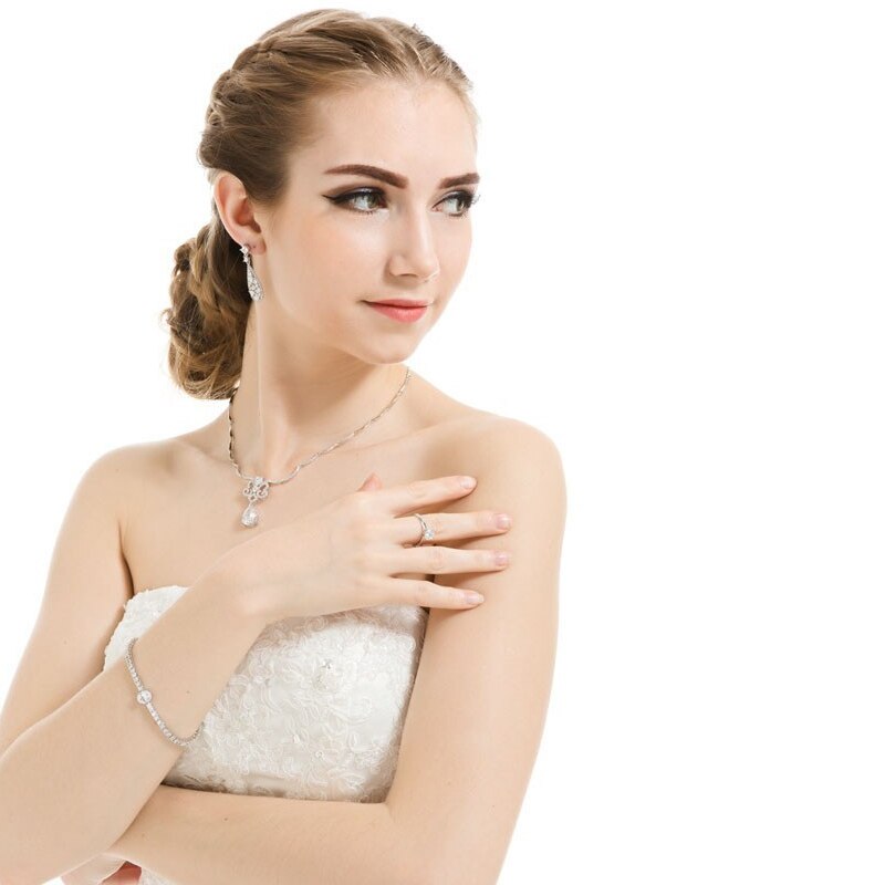 LUOTEEMI Brand Hot Selling Luxury Drop Earrings Stunning CZ Wedding Bridal Girl Party Fashion Jewelry Christmas Chic Jewelry