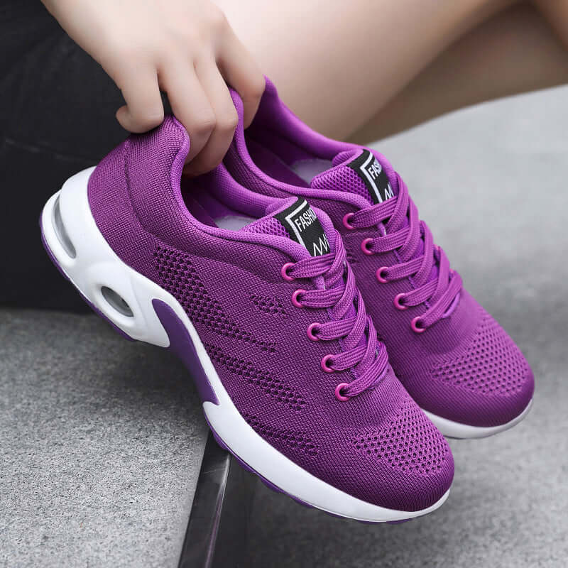 Stylish Breathable Women's Sneakers - Sporty Mesh Casual Lightweight