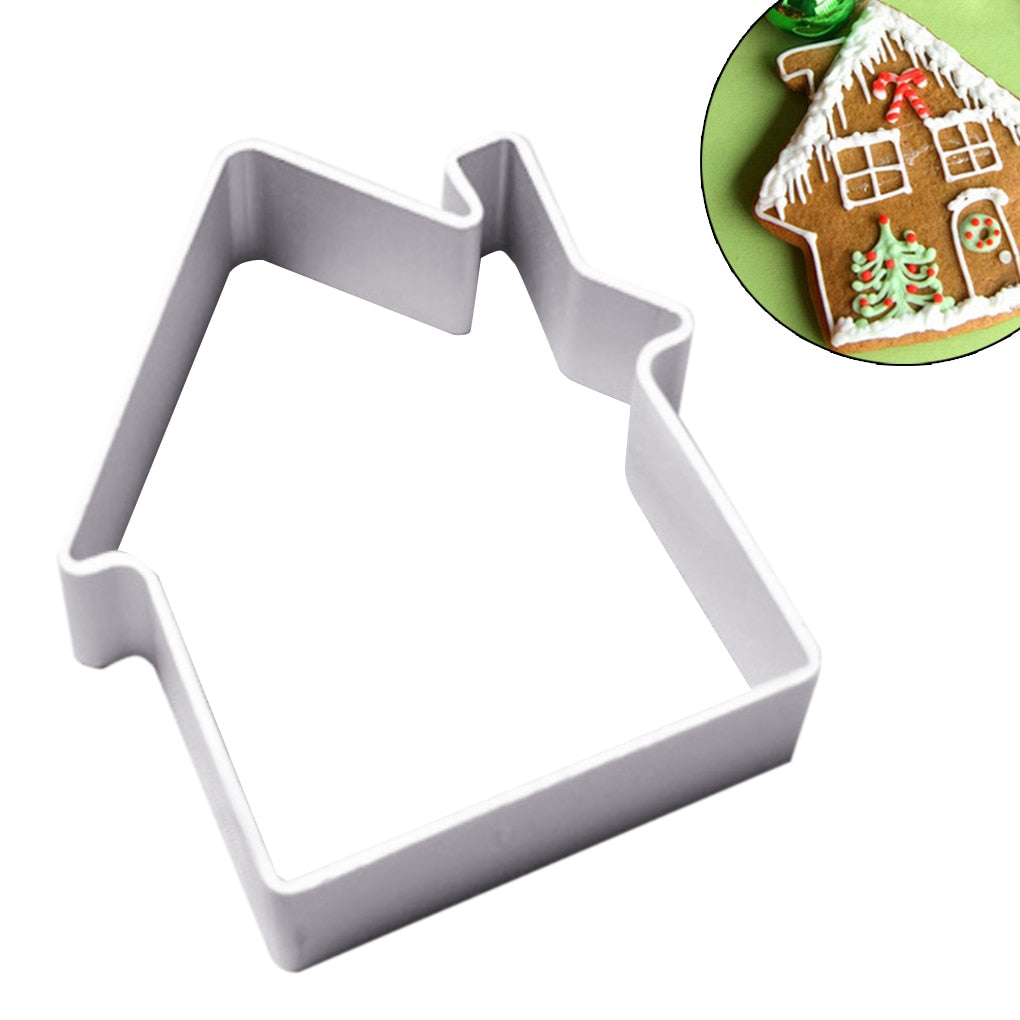 House Shaped Aluminium Mold Sugarcraft Cake Decorating Cookies Baking Pastry Cutter Mould Tool Christmas gingerbread house mold