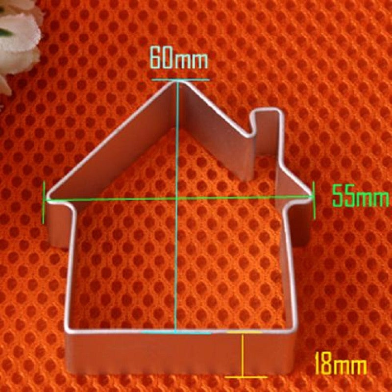House Shaped Aluminium Mold Sugarcraft Cake Decorating Cookies Baking Pastry Cutter Mould Tool Christmas gingerbread house mold