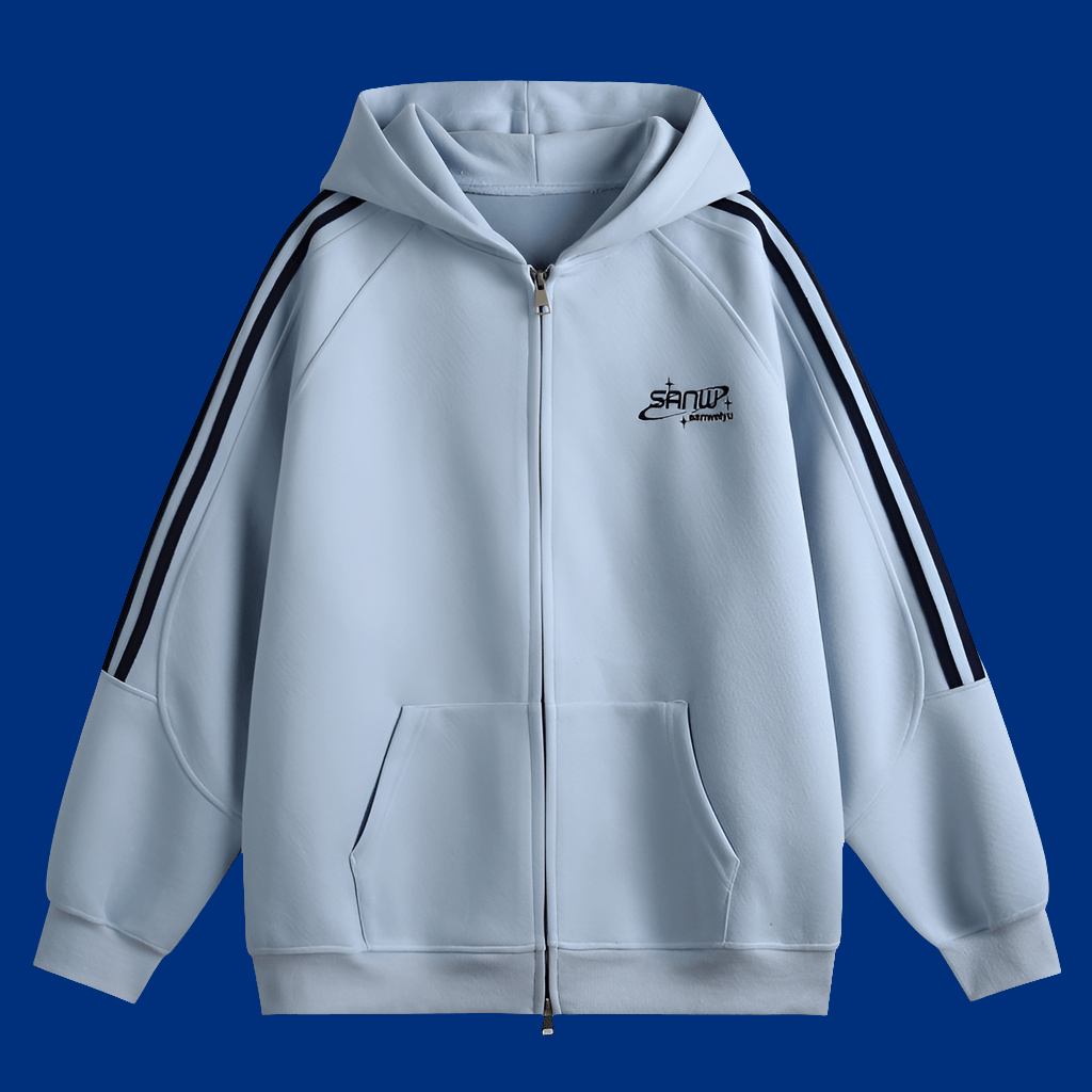 Warm Sporty Cotton Zip Up Jacket - Heavyweight Loose Fit Casual with Hood