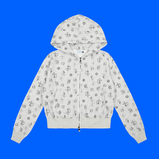 Hip Hello Kitty Zip Up Jacket 😺 Retro High Street Cross Pattern