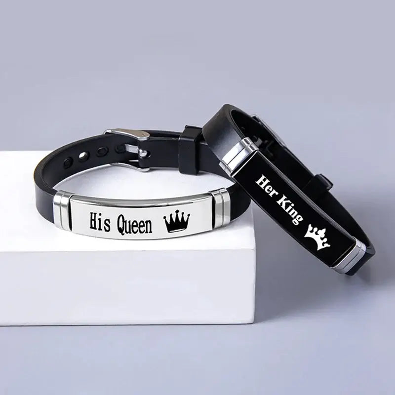 GIFT SET-2pc. Stainless Steel Crown-Her King His Queen Sporty Couple's Set ❣️