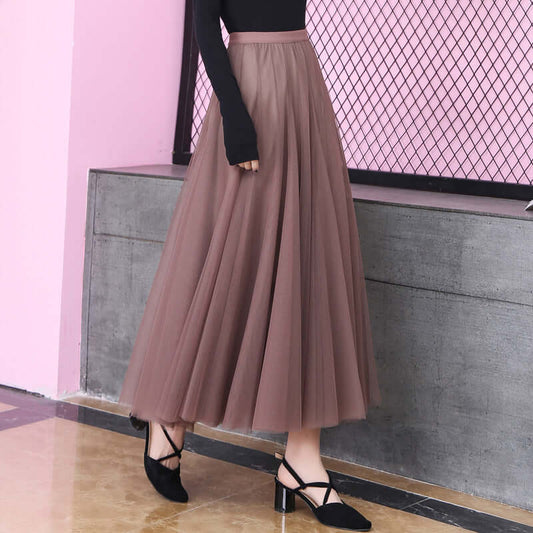 Women's 2021 summer new mesh skirt Korean version of high waist slim skirt pleated skirt one generation