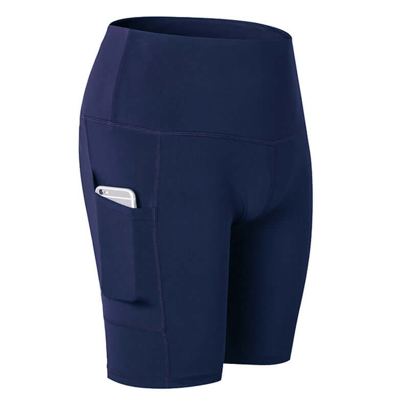 Women's High Waist Yoga-Fitness Shorts w/ Side Pocket