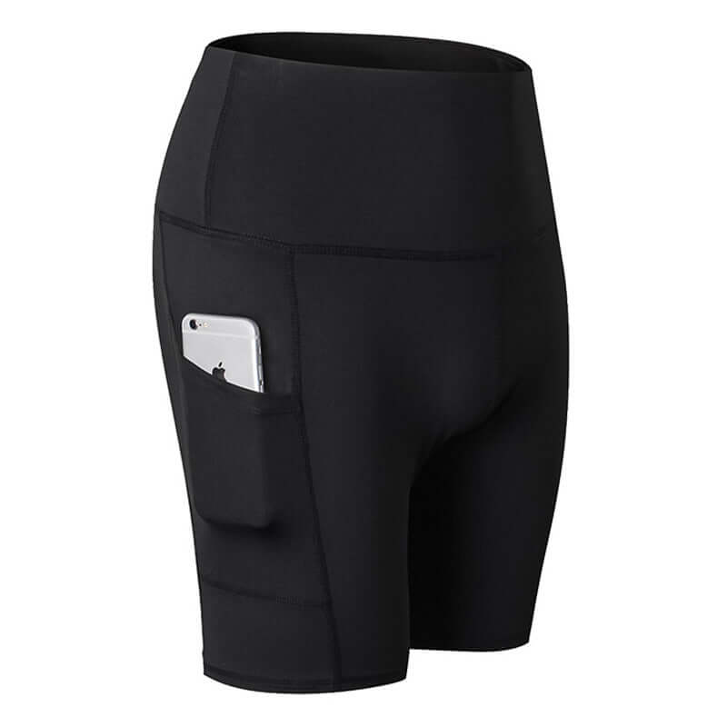 Women's High Waist Yoga-Fitness Shorts w/ Side Pocket