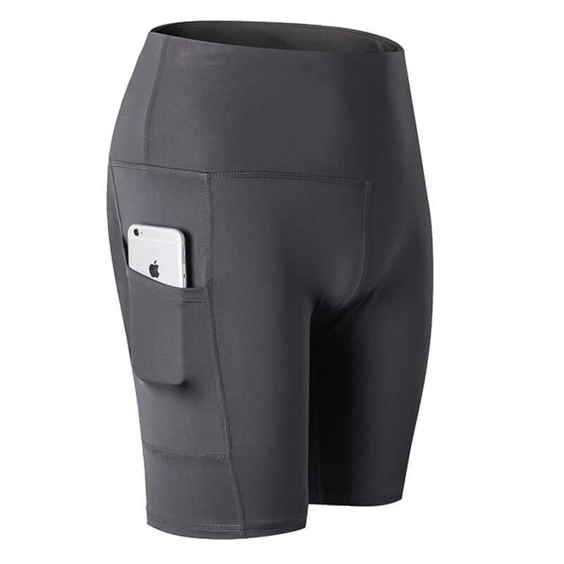 Women's High Waist Yoga-Fitness Shorts w/ Side Pocket