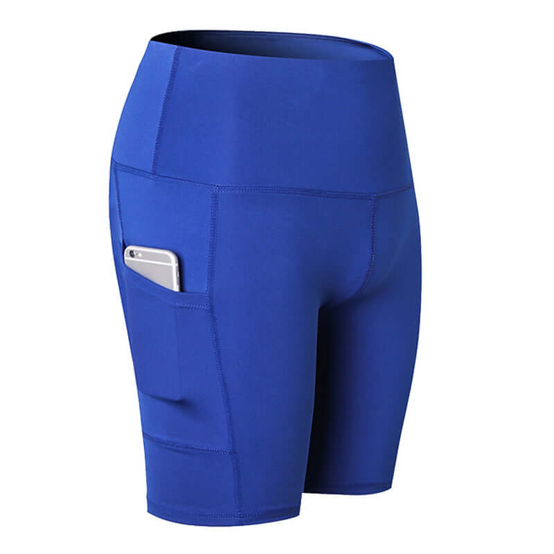 Women's High Waist Yoga-Fitness Shorts w/ Side Pocket