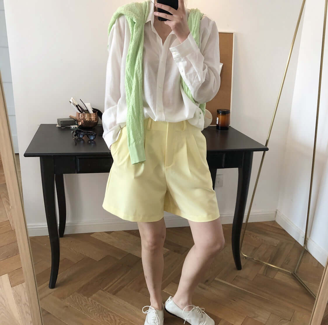 Louu summer new Korea Dongda Gate Quality Simple casual high waist suit shorts loose fashion pants women