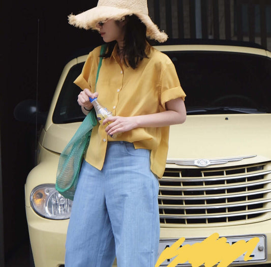 Louu Summer new Korea Chic retro lapel shirt loose fashion cool thin silk short sleeve jacket female