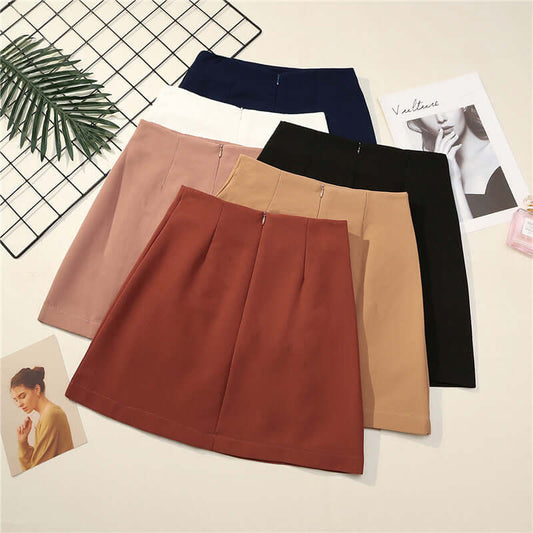 Irregular high waist skirt Korean version of women's new stitching anti-lighting A word skirt pleated thin skirt 6611