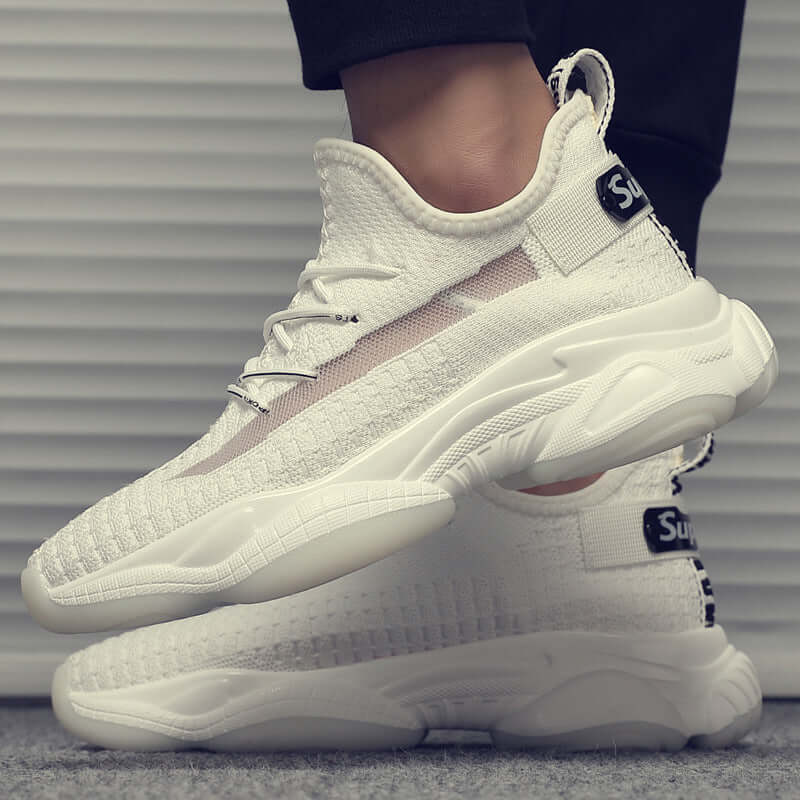 Men's shoes flying weave breathable white shoes coconut trend sports shoes 2021 spring new casual shoes wild old shoes