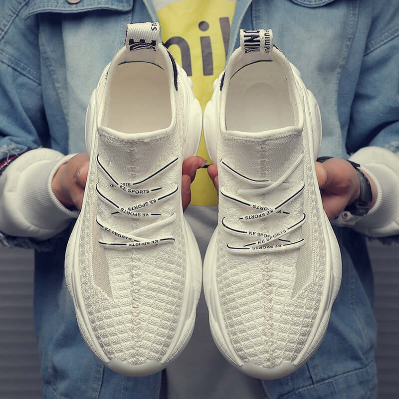 Men's shoes flying weave breathable white shoes coconut trend sports shoes 2021 spring new casual shoes wild old shoes