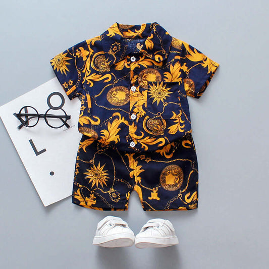 Children's Short Sleeve Shirt Boys Summer Sets