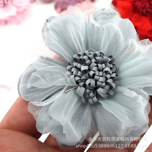 Yiwu Wi-Flower manufacturer super fiber yarn simulation fabric flower accessories accessories shoes bag beach shoes accessories