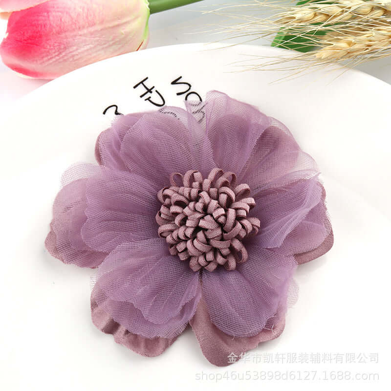 Yiwu Wi-Flower manufacturer super fiber yarn simulation fabric flower accessories accessories shoes bag beach shoes accessories