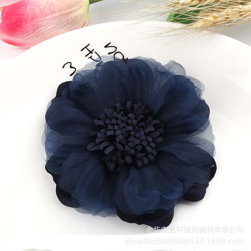 Yiwu Wi-Flower manufacturer super fiber yarn simulation fabric flower accessories accessories shoes bag beach shoes accessories