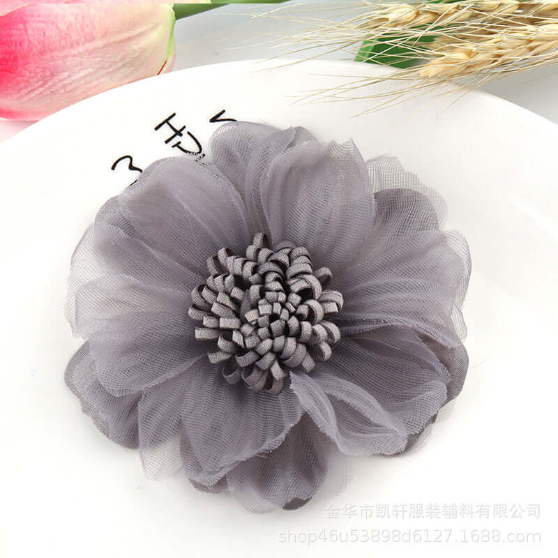 Yiwu Wi-Flower manufacturer super fiber yarn simulation fabric flower accessories accessories shoes bag beach shoes accessories