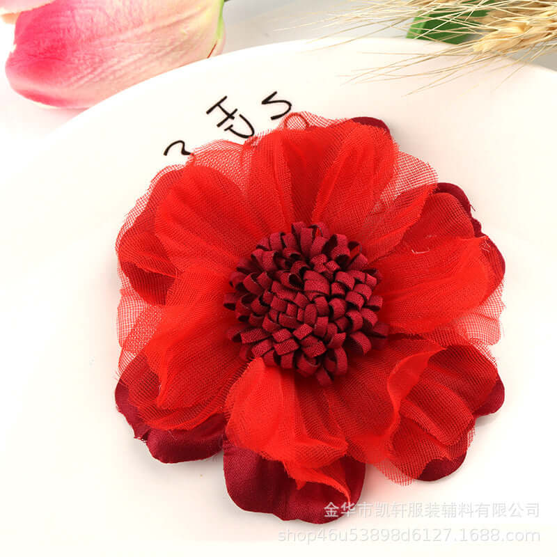 Yiwu Wi-Flower manufacturer super fiber yarn simulation fabric flower accessories accessories shoes bag beach shoes accessories