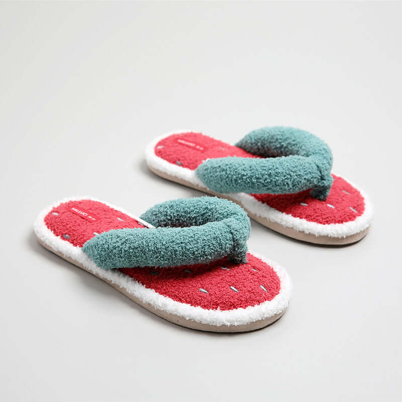 Soft Indoor Slippers | Autumn and Winter Watermelon Design