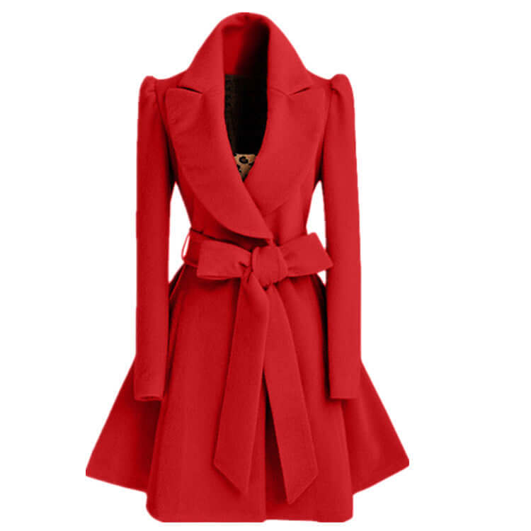 Women's Alluring Wool Coat - Comfy Warm-Beautiful Solid Colors