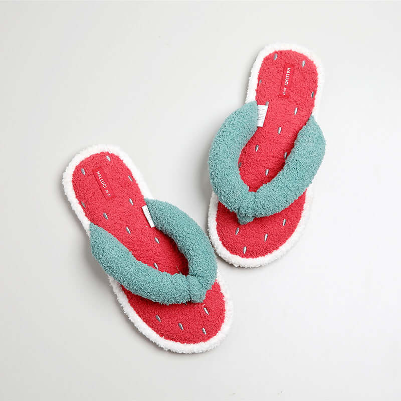 Soft Indoor Slippers | Autumn and Winter Watermelon Design