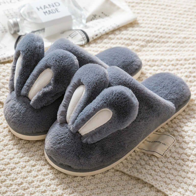 Fun Cotton Slippers - Women's Seasonal Plush Warm Comfort Bunny Ears