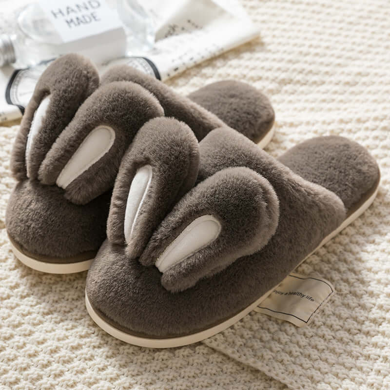 Fun Cotton Slippers - Women's Seasonal Plush Warm Comfort Bunny Ears