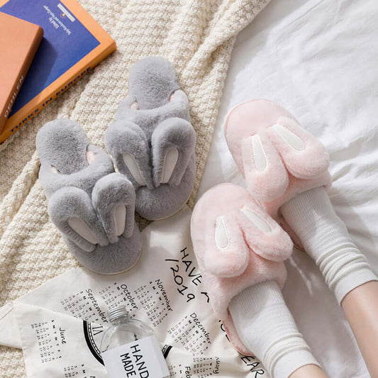 Fun Cotton Slippers - Women's Seasonal Plush Warm Comfort Bunny Ears