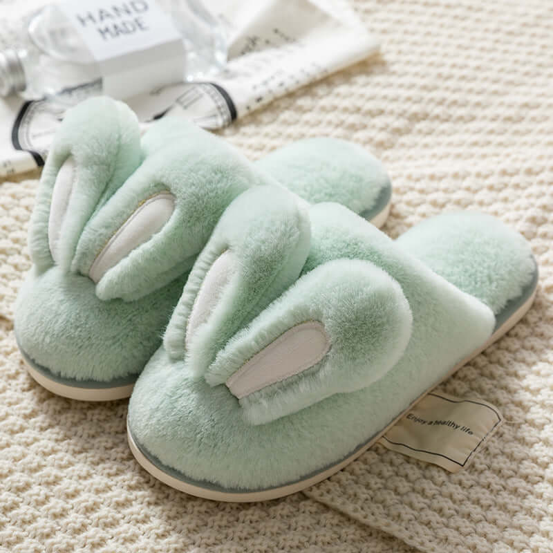 Fun Cotton Slippers - Women's Seasonal Plush Warm Comfort Bunny Ears