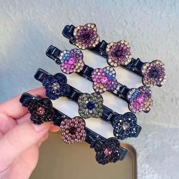 Great Giftable | Sparkling Crystal Stone Braided Hair Clips