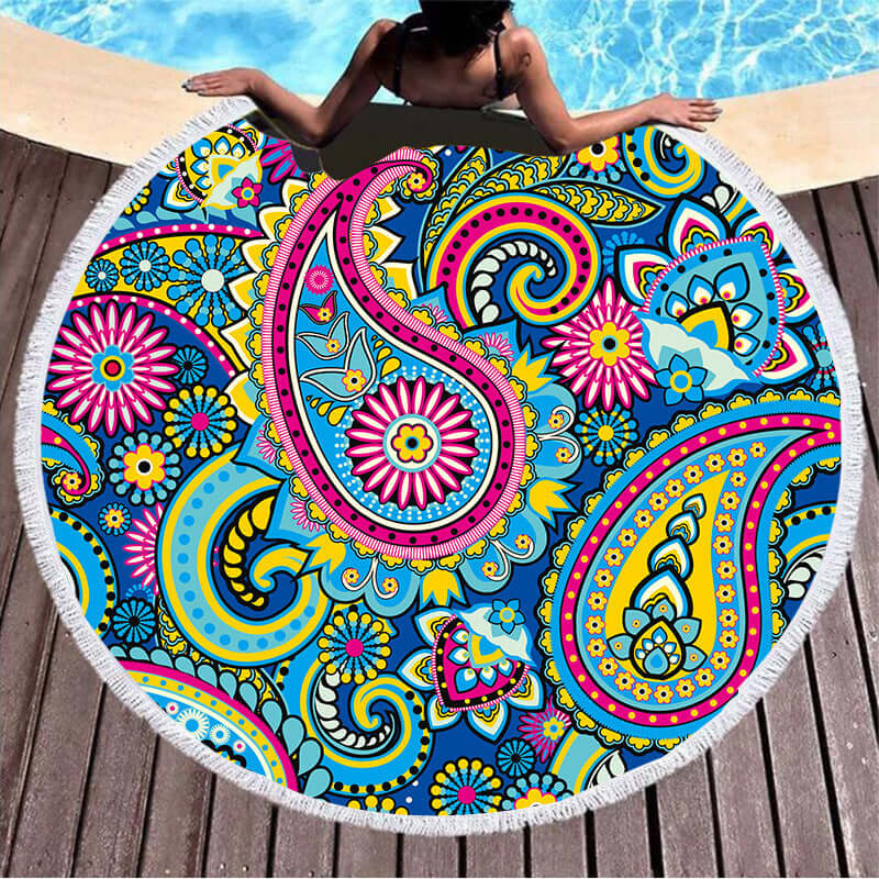 European and American explosive design microfiber round beach towel