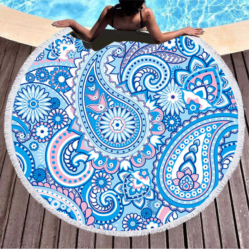 European and American explosive design microfiber round beach towel