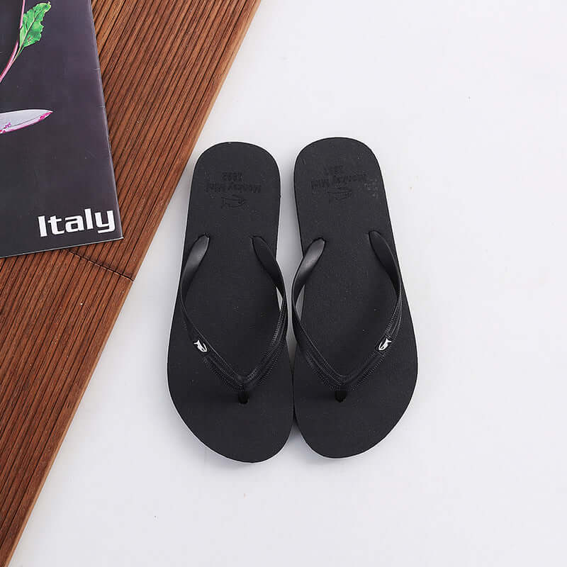 Solid color wild couples flip toile shoes summer human words hairdressing men and women beach shoes women's sandwich shoes